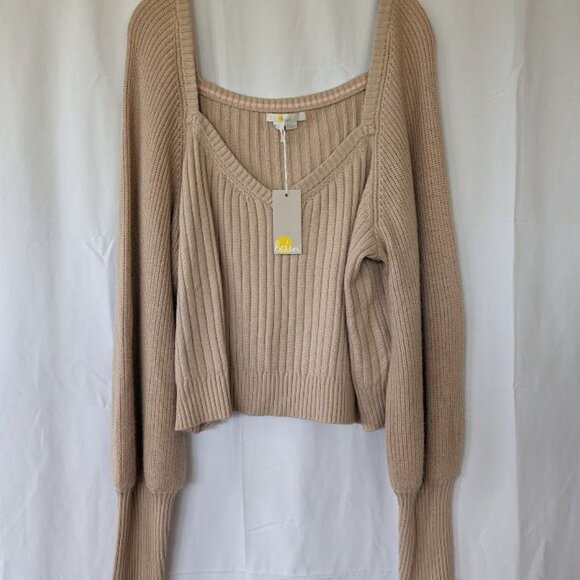 Boden Sweater Knitted Women's Size US 20 22 UK 22 Tan Pullover Bohemian Plus NEW - Picture 6 of 9